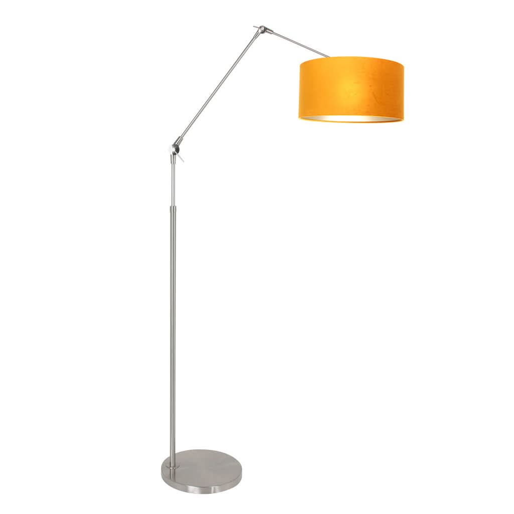 Lampe Sur Pied Velours Doré