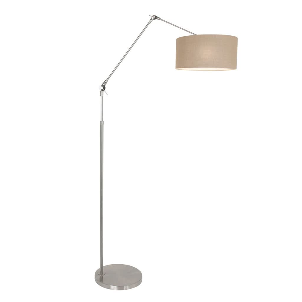 Lampe sur pied Prestige Chic 7395ST+K1068RS en acier gris en lin | Designix - - https://designix.fr