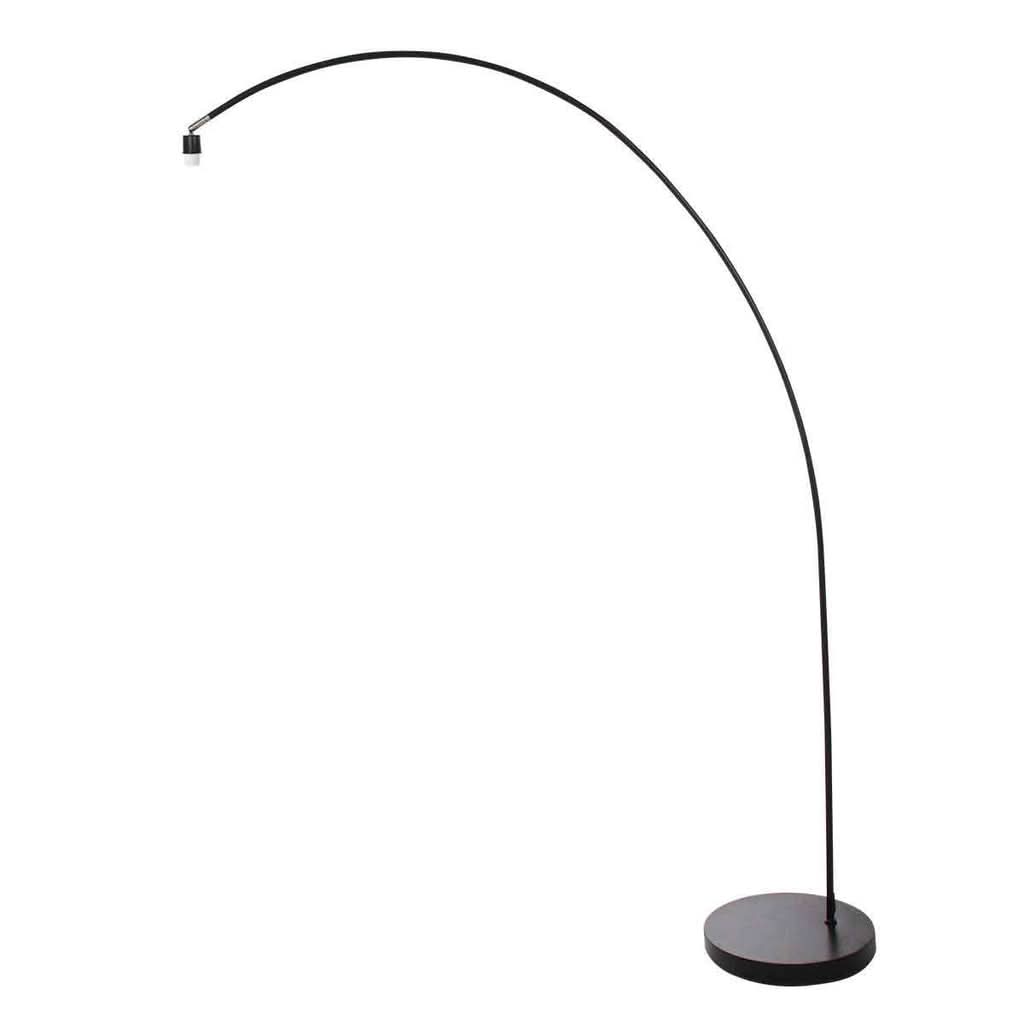 Lampadaire arc noir mat liseuse, douille E27 H 185 cm | Solva
