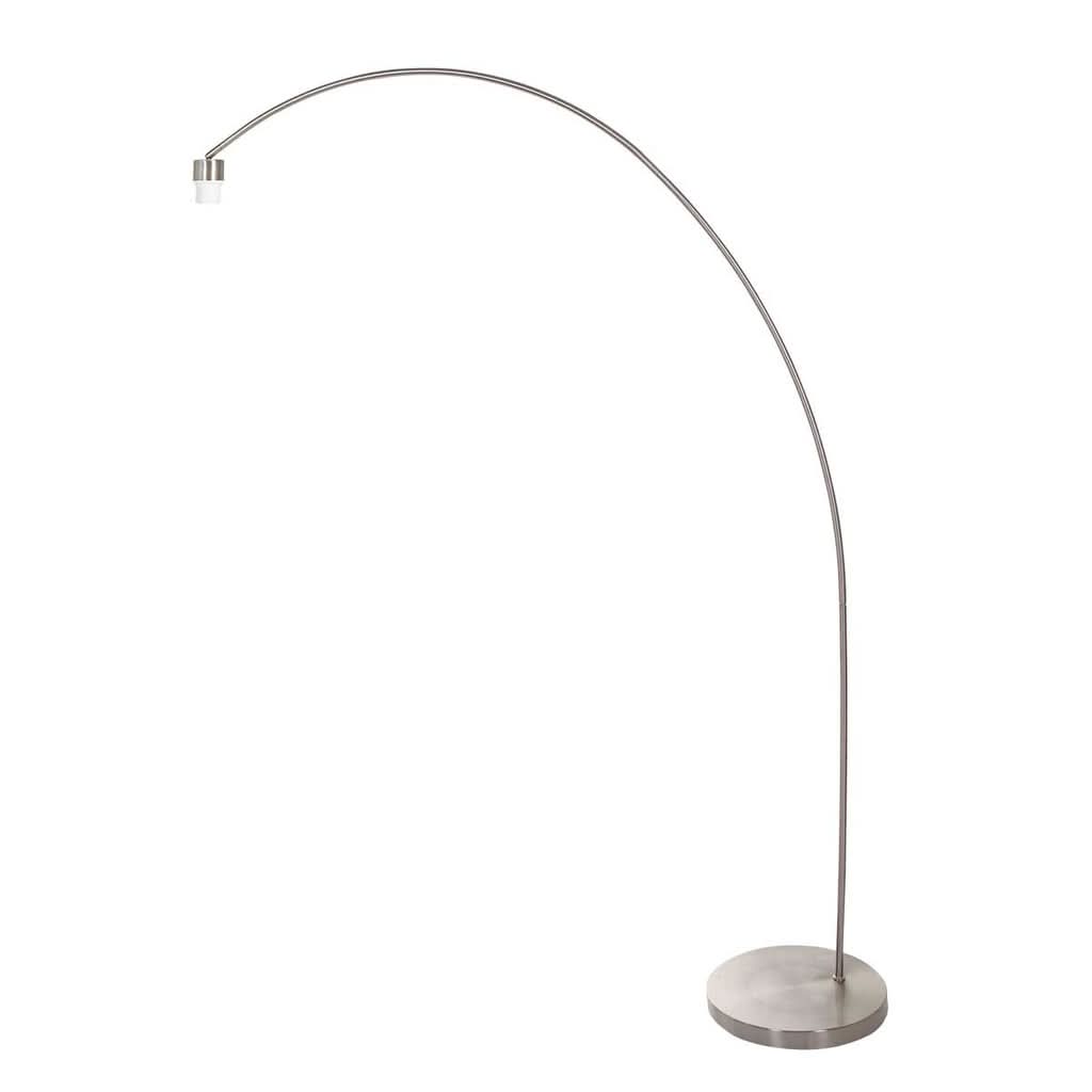 Lampadaire acier salon en arc, douille E27 sans abat-jour H 185 cm | Solva