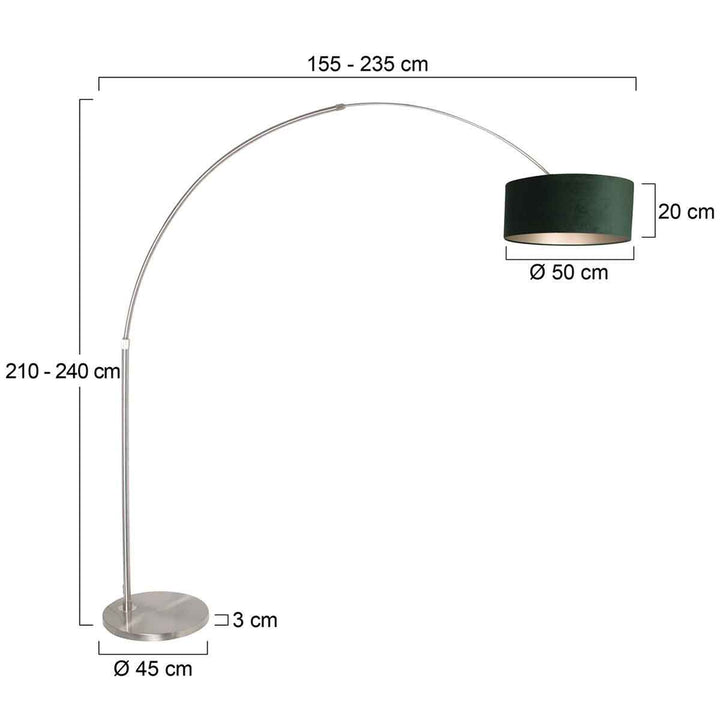 Lampe de sol Sparkled Light 7268ST+K1066VS en acier velours vert. | Designix - - https://designix.fr