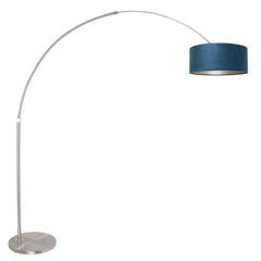 Lampe arquée velours bleu