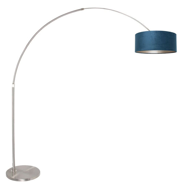 Lampe Arquée Velours Bleu