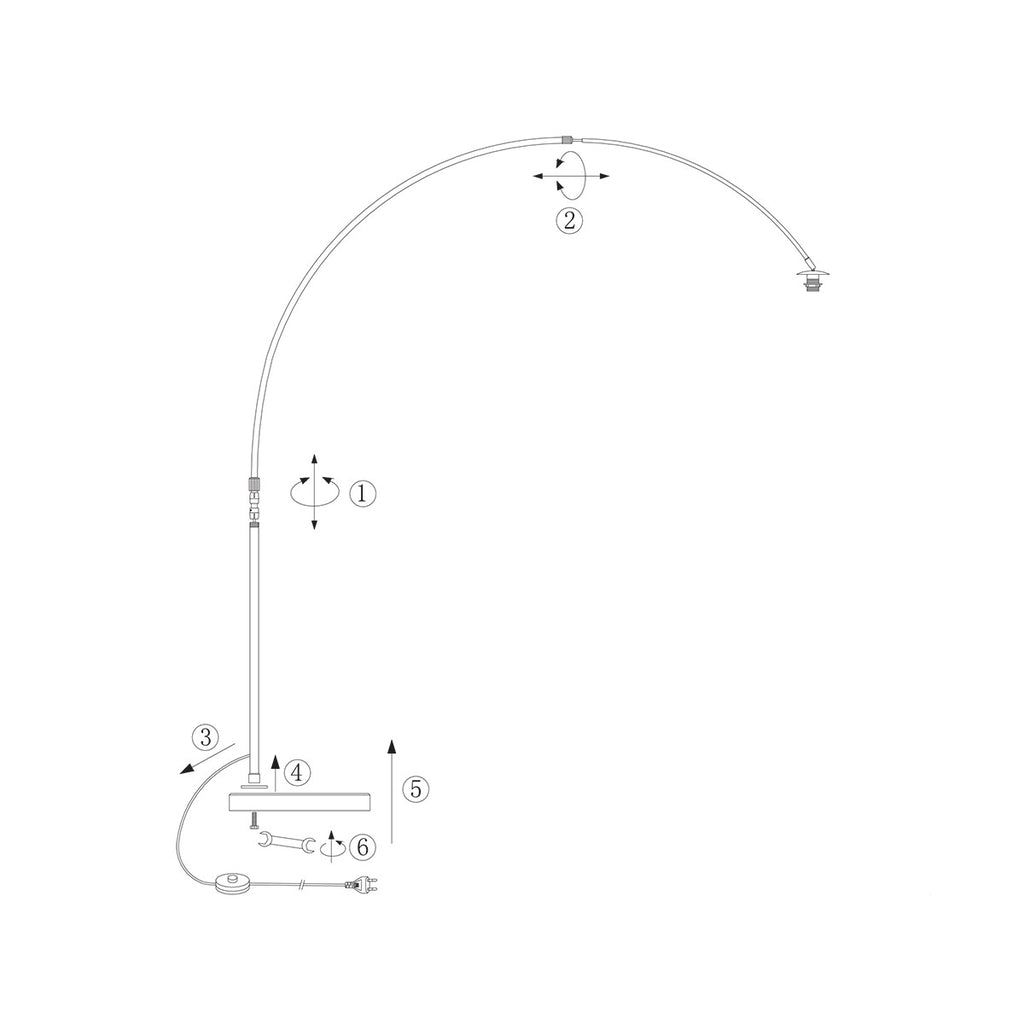 Lampe de sol Sparkled Light 7268W+K1066RS en lin blanc-gris | Designix - - https://designix.fr