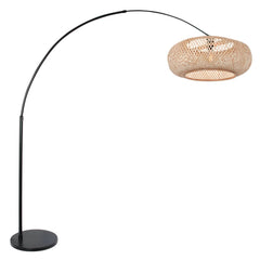 Lampe Arquée Bambou Noir Marron