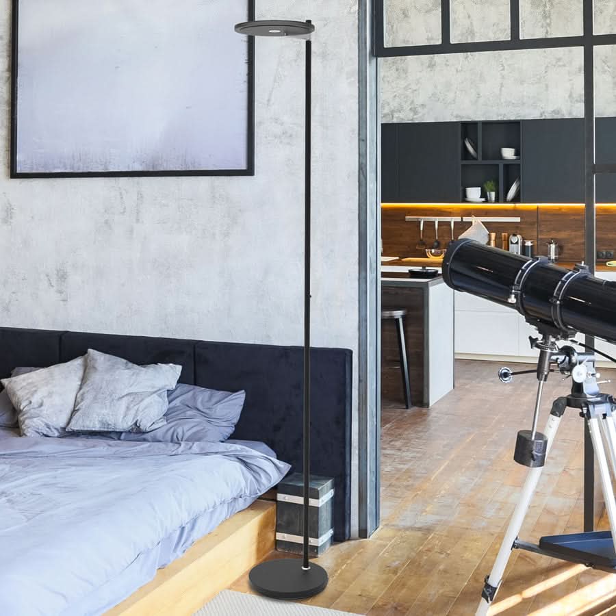 Lampe de sol Turound 2993ZW Noir | Designix - - https://designix.fr