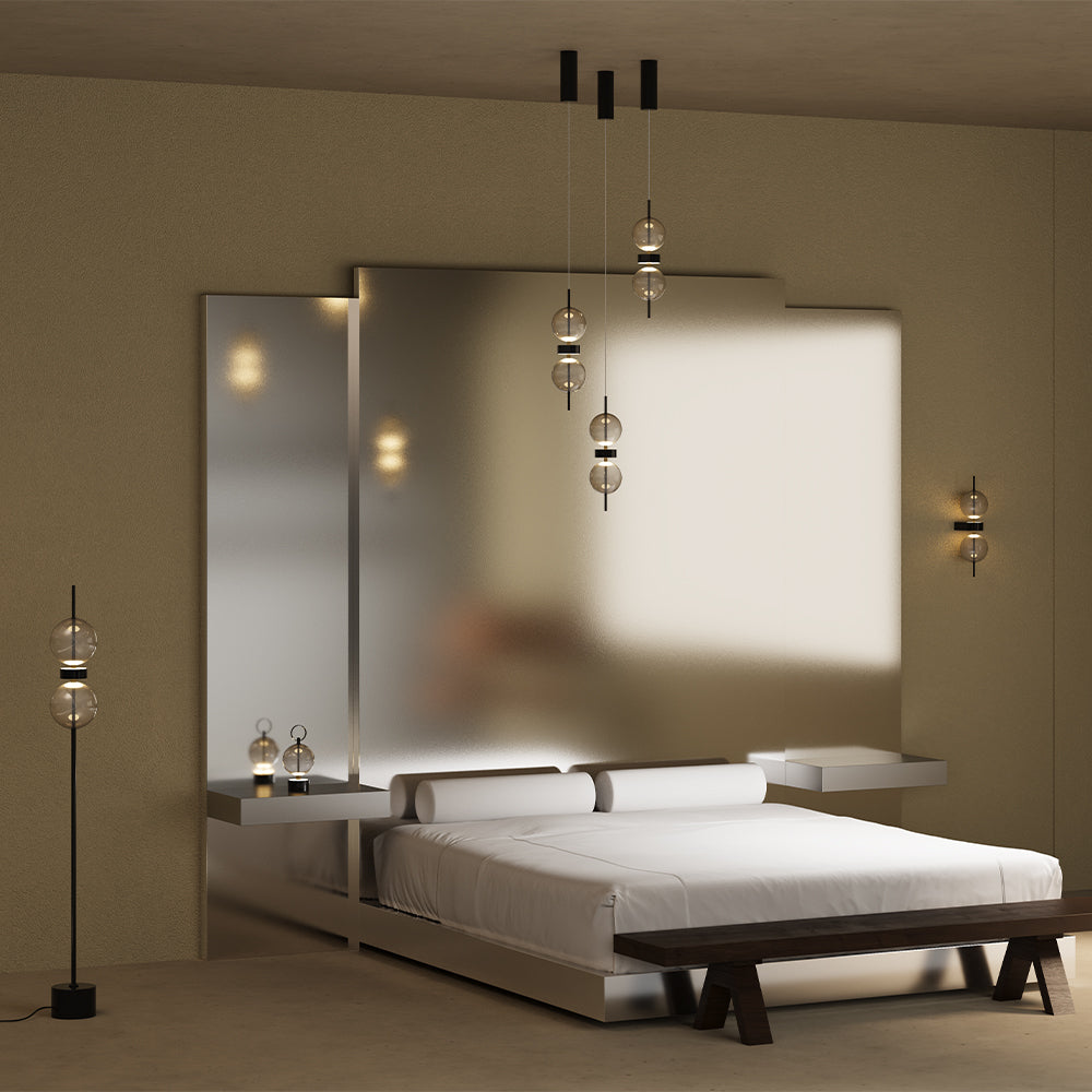 Double Moon Suspension luminaire noir