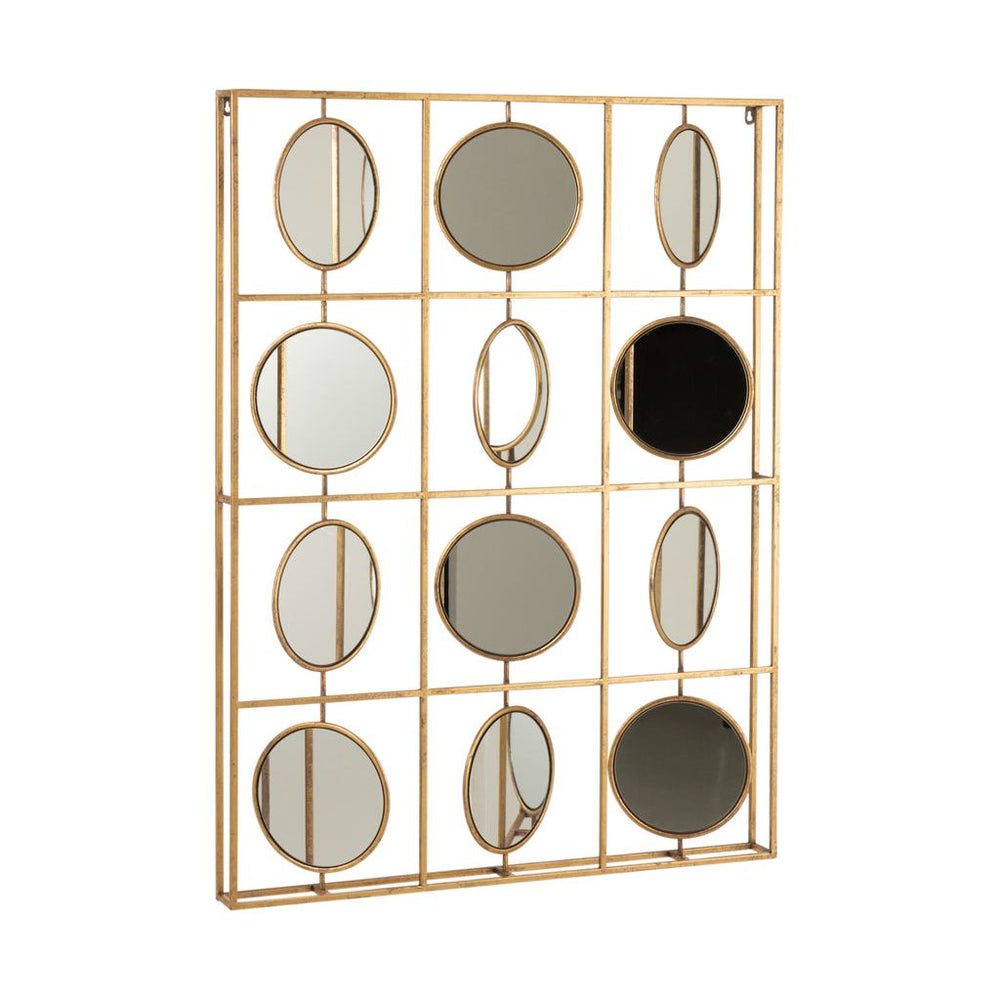 Décoration murale 12 miroirs en fer/miroir doré | Designix -     - https://designix.fr