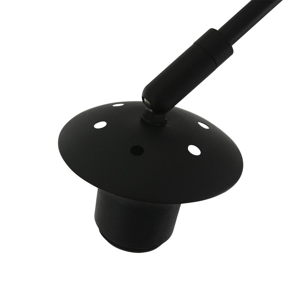 Détail de la rotule orientable et de la douille E27 de l'applique murale