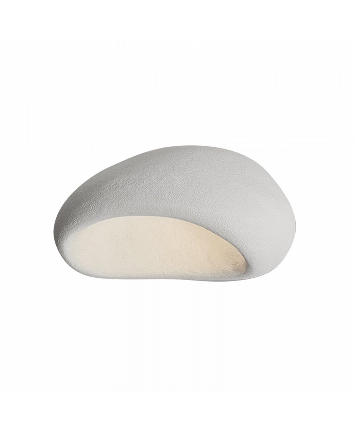 Produit de face sur fond blanc, coque texturée et diffuseur ovale crème