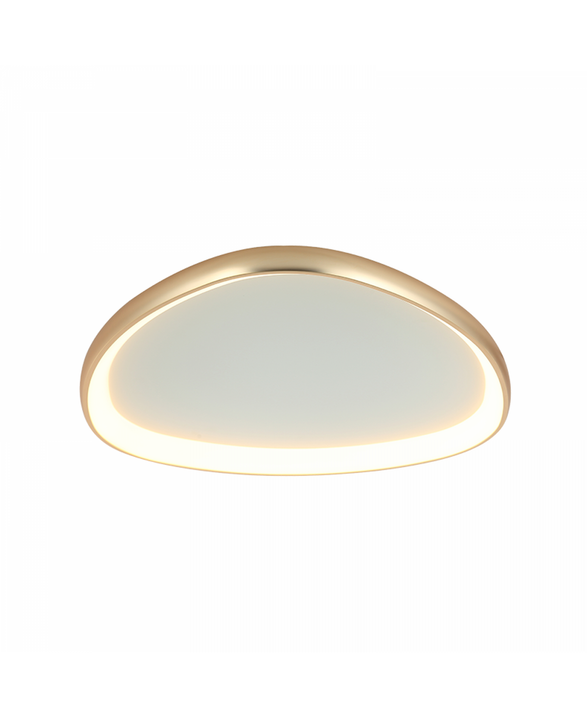 Troisième angle du plafonnier, profil bombé et lumière chaude diffuse