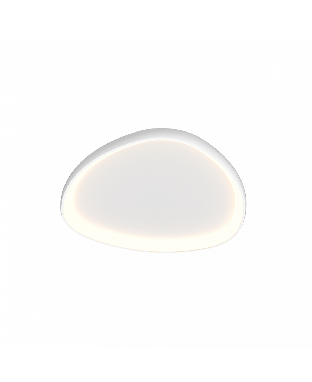 Vue de profil du luminaire montrant son épaisseur et sa forme arrondie.
