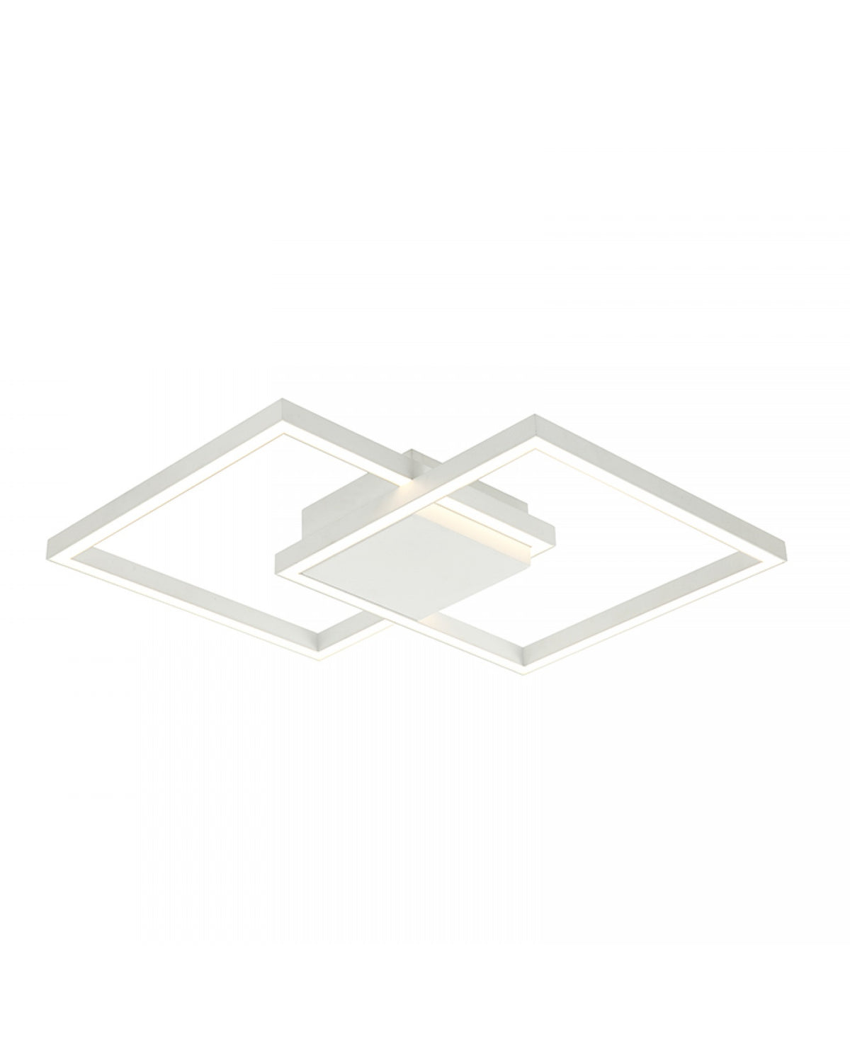 Détail du cadre carré éclairé, lumière LED diffusée vers le bas