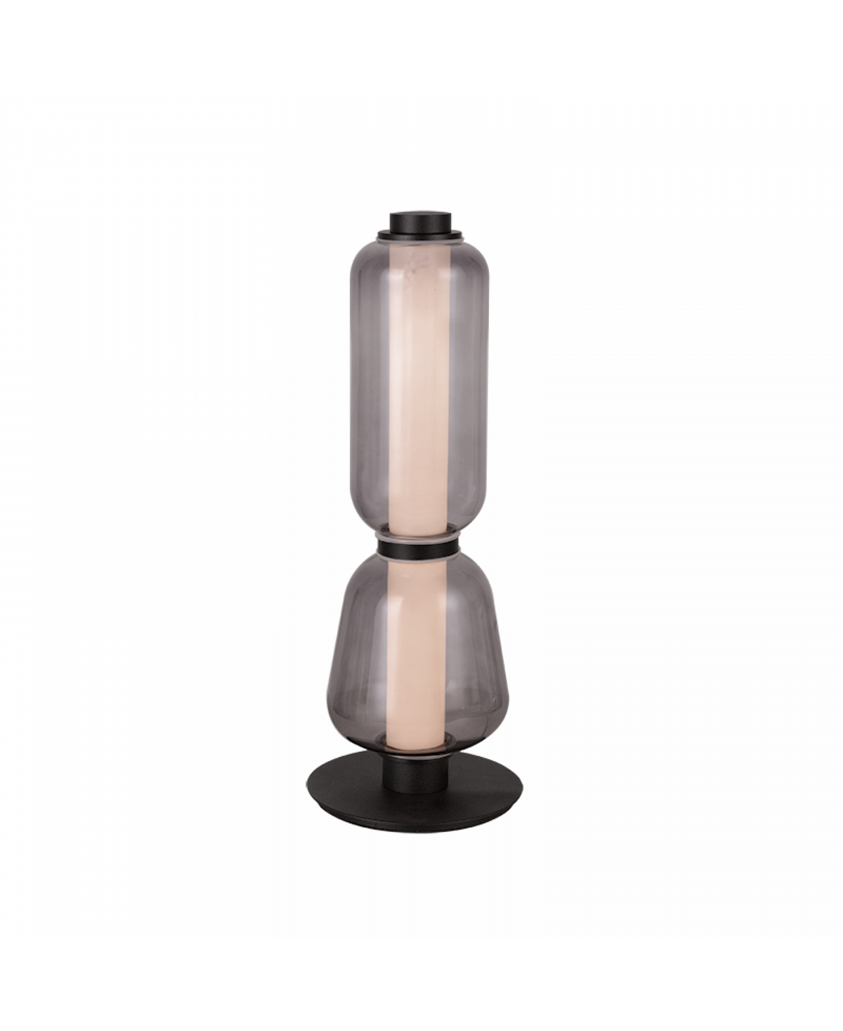 Vue rapprochée du produit mettant en valeur le verre fumé et la base circulaire