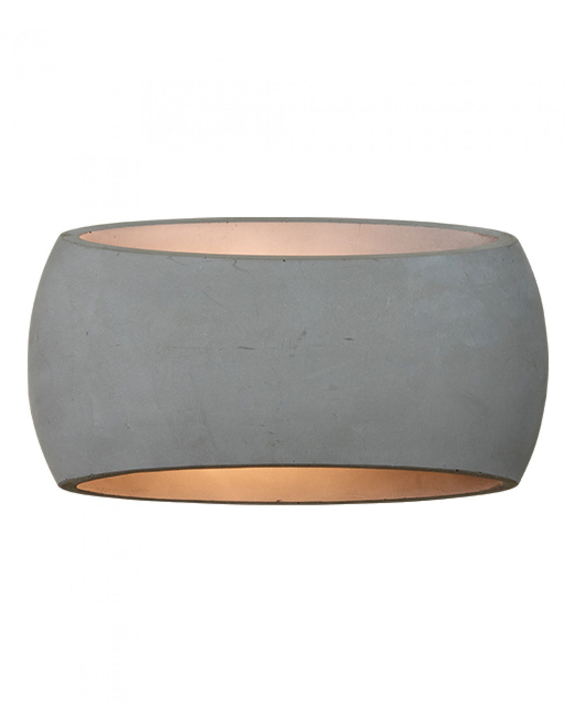 Produit isolé sur fond blanc, forme ovale en béton, intérieur clair