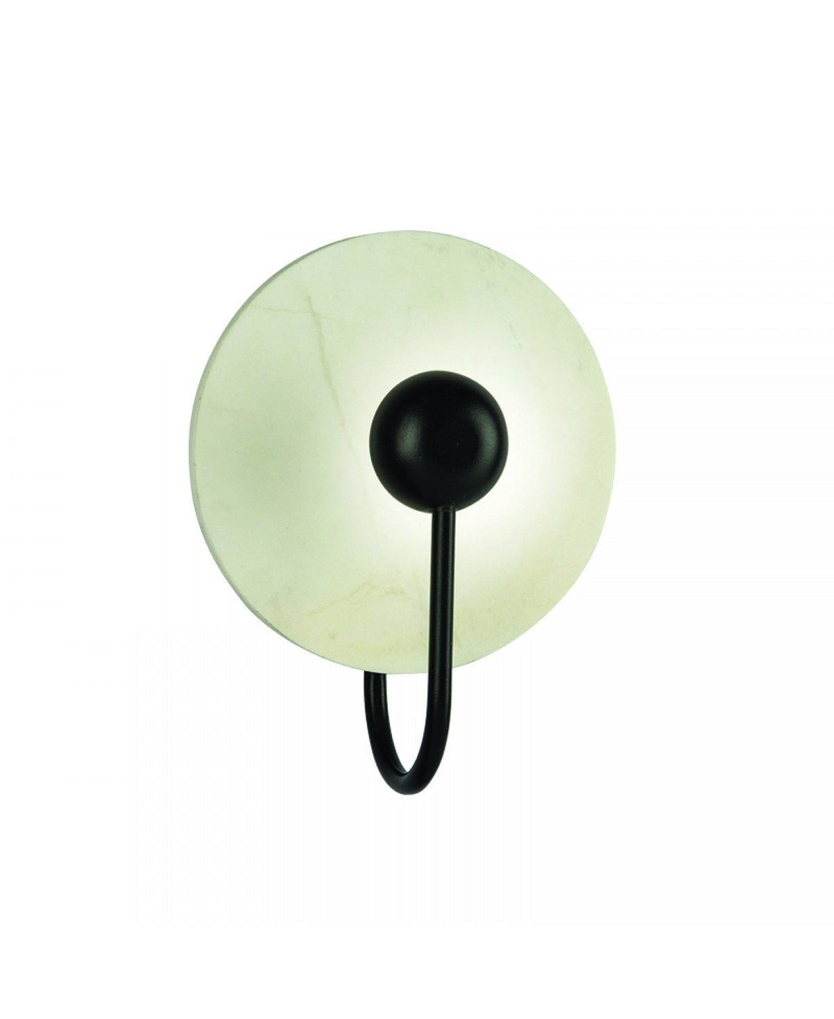 Vue rapprochée du diffuseur rond et de la sphère noire, produit de face