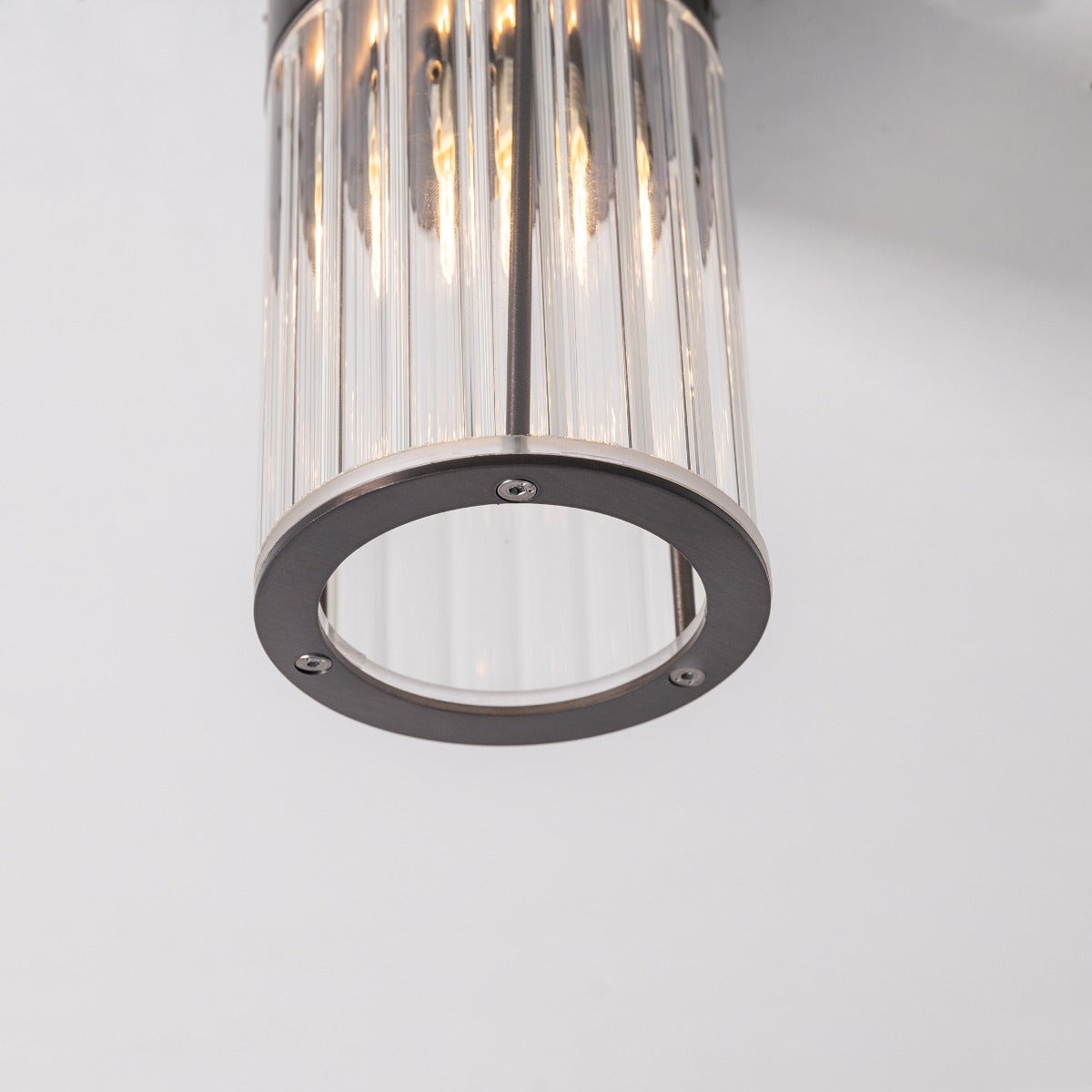 Plafonnier Aria titane brossé, verre