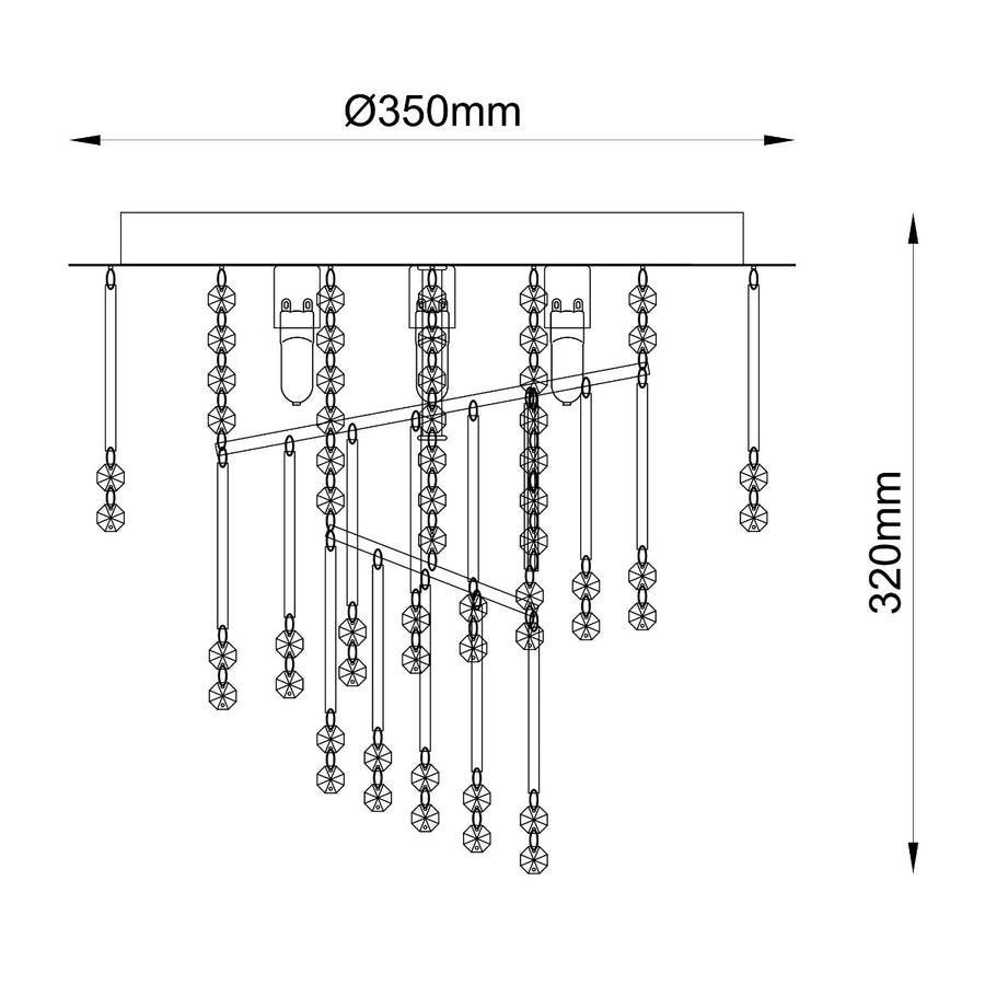 Luminaire plafonnier | Terre Chromé