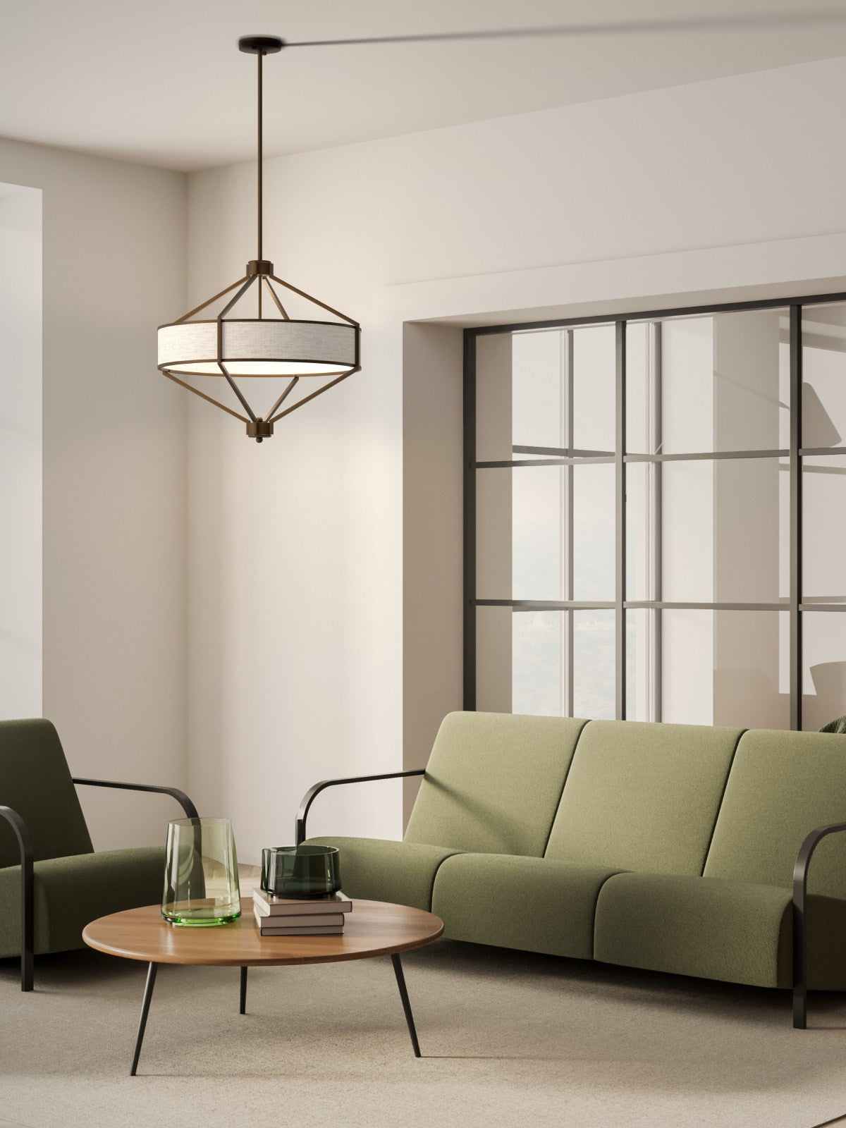 Suspension Zundo 60, abat-jour tissu
