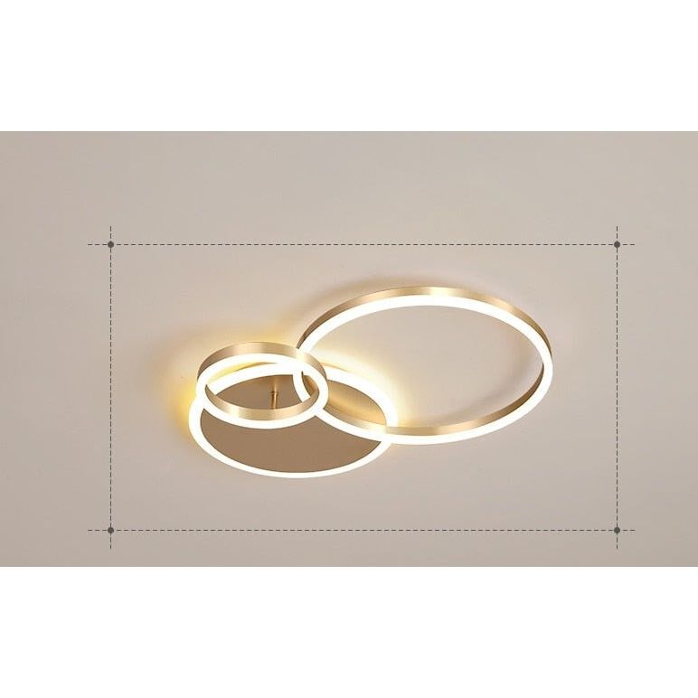 Anneaux LED Lustre Ajustable | Ena - Designix Plafonnier Or | 3 têtes Blanc Chaud