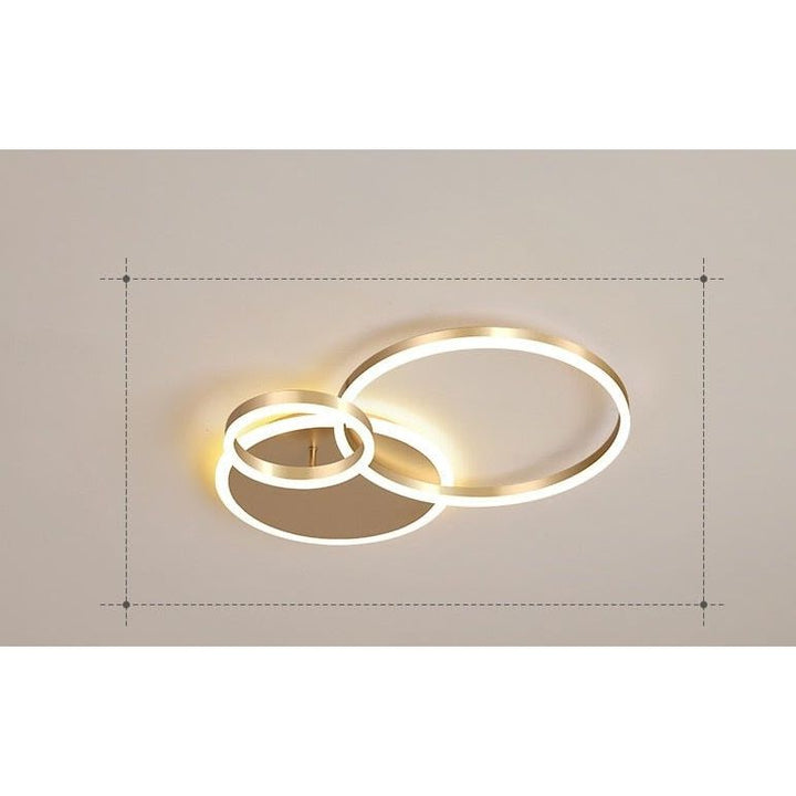 Anneaux LED Lustre Ajustable | Ena - Designix Plafonnier Or | 3 têtes Blanc Chaud