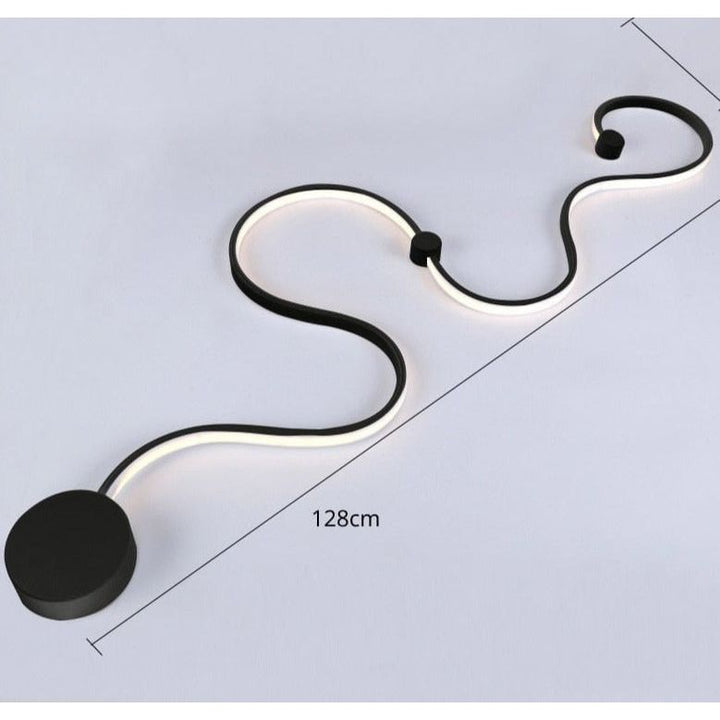 Applique Fer LED Design | Zula - Designix Applique Murale Noir | 128cm Blanc Chaud