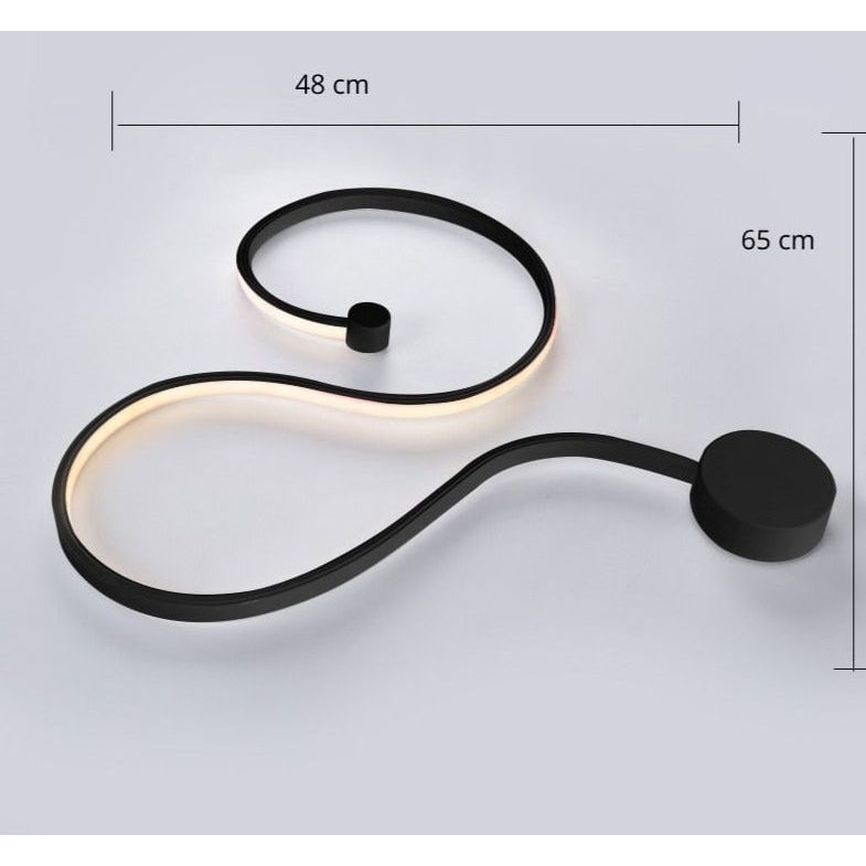 Applique Fer LED Design | Zula - Designix Applique Murale Noir | 65cm Blanc Chaud