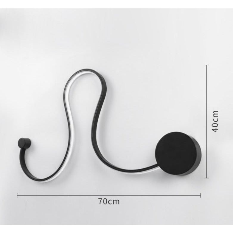 Applique Fer LED Design | Zula - Designix Applique Murale Noir | 70cm Blanc Chaud