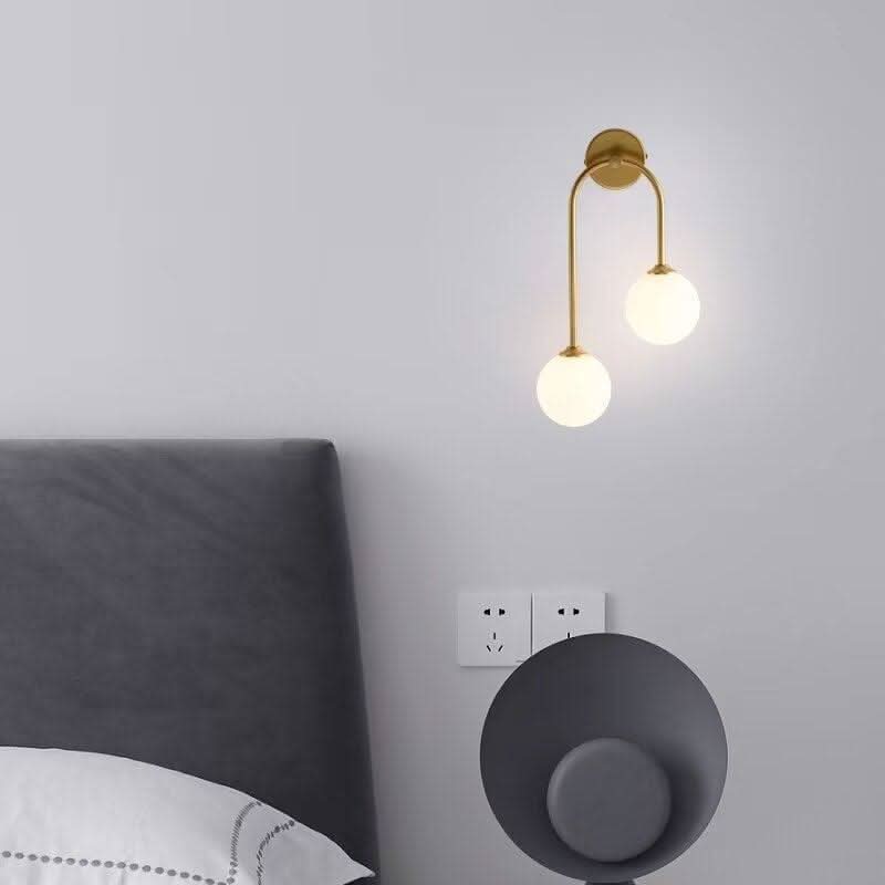 Applique Murale Chambre | Boule de Verre - Designix Applique Murale Noir - Droit Blanc Chaud (2700 - 3500K)