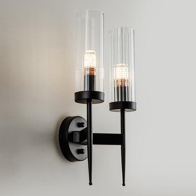 Applique Murale Chandelier | Chandelier - Designix Applique Murale Deux têtes Noir Blanc Chaud
