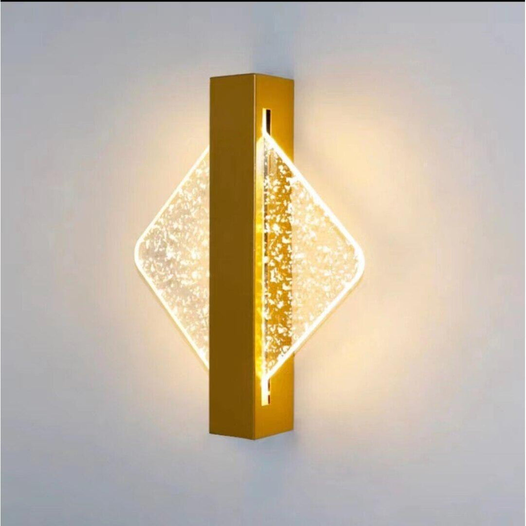 Applique Murale LED | Orbit - Designix Applique Murale Carré | Doré avec Feuille argenté Blanc chaud (2700 - 3500K)