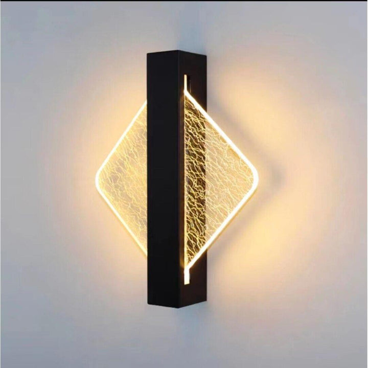 Applique Murale LED | Orbit - Designix Applique Murale Carré | Noir avec Fil doré Blanc chaud (2700 - 3500K)