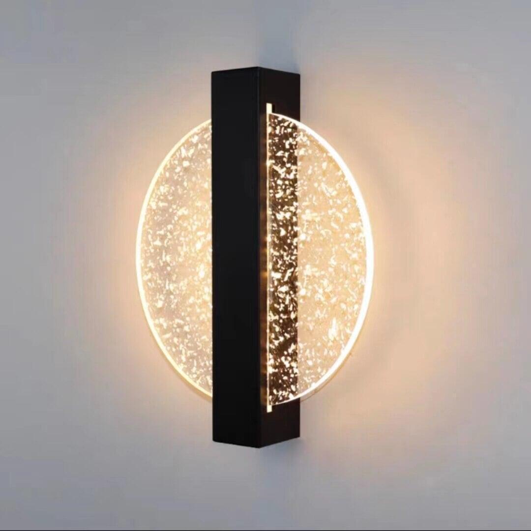 Applique Murale LED | Orbit - Designix Applique Murale Rond | Noir avec Feuille argenté Blanc chaud (2700 - 3500K)