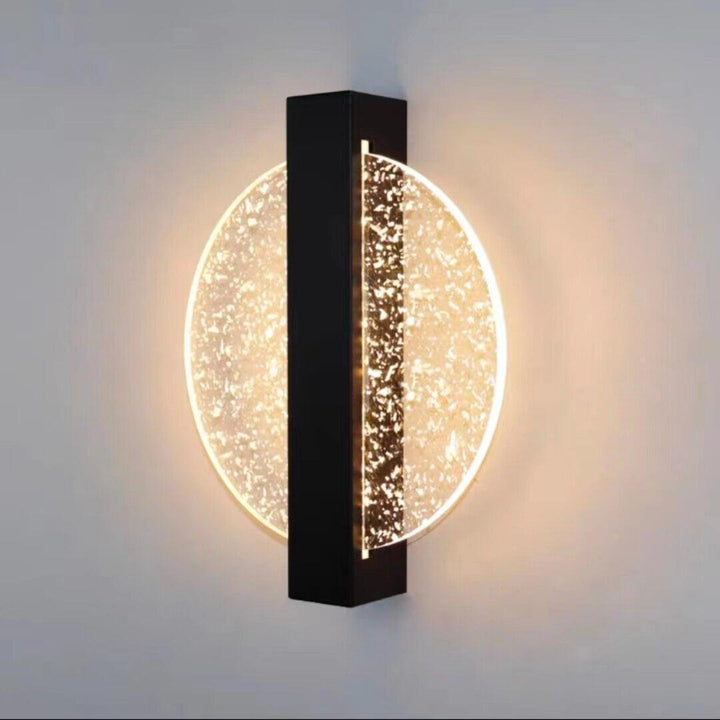Applique Murale LED | Orbit - Designix Applique Murale Rond | Noir avec Feuille argenté Blanc chaud (2700 - 3500K)