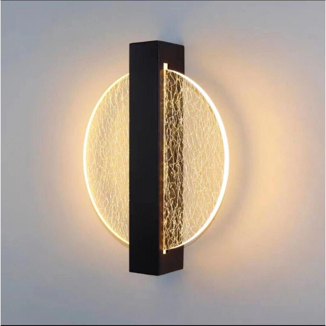 Applique Murale LED | Orbit - Designix Applique Murale Rond | Noir avec Fil doré Blanc chaud (2700 - 3500K)
