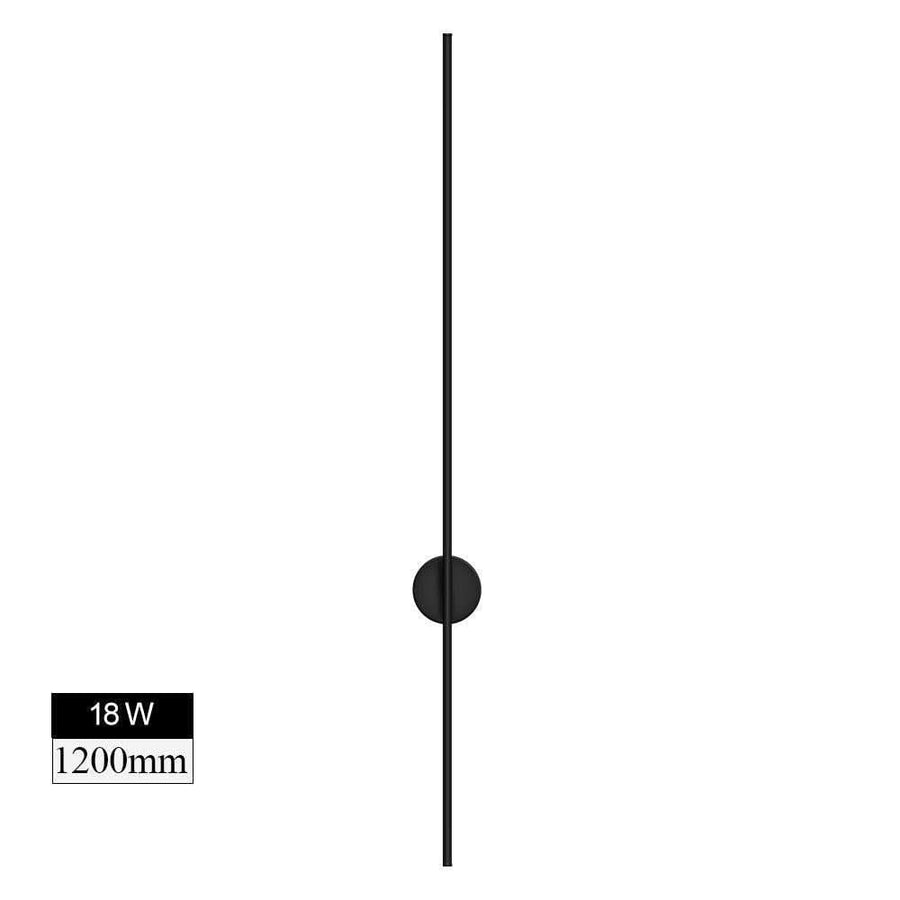 Silhouette de l'applique verticale noire de 1200 mm, 18 watts, sur fond blanc