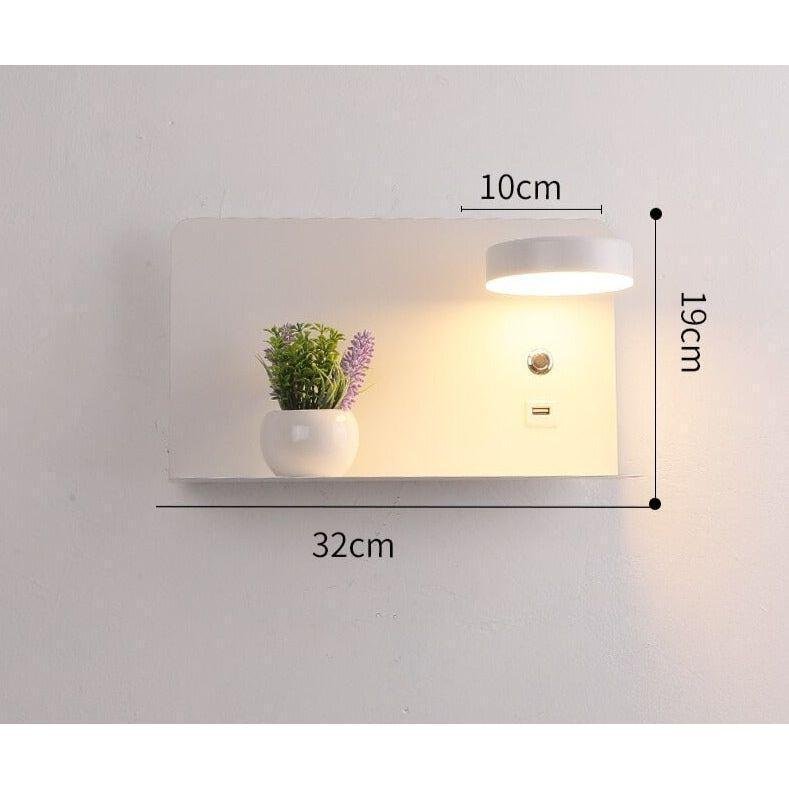 Appliques LED USB Charge | Brio - Designix Applique Murale Blanc | 32x19cm Droit Variable