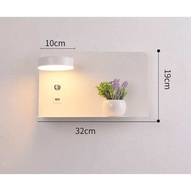 Appliques LED USB Charge | Brio - Designix Applique Murale Blanc | 32x19cm Gauche Variable