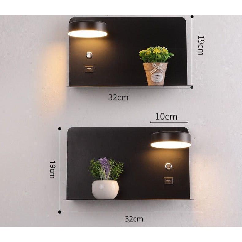 Appliques LED USB Charge | Brio - Designix Applique Murale Duo Noir Variable