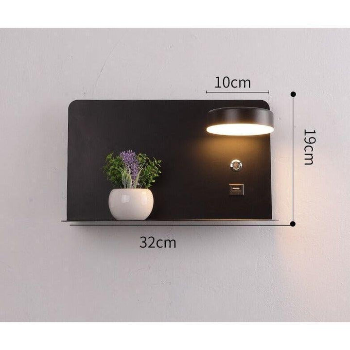 Appliques LED USB Charge | Brio - Designix Applique Murale Noir | 32x19cm Droit Variable