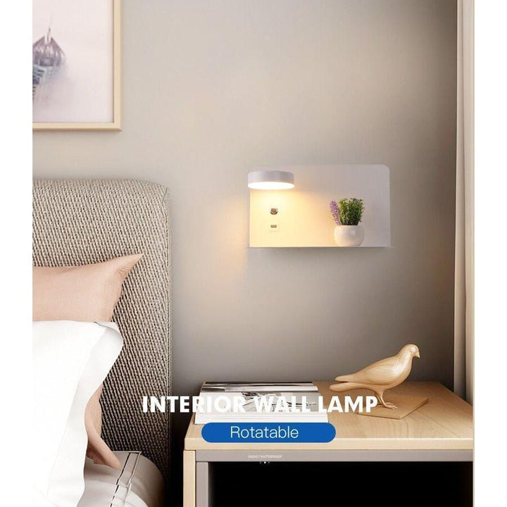 Appliques LED USB Charge | Brio - Designix Applique Murale Noir | 32x19cm Gauche Variable