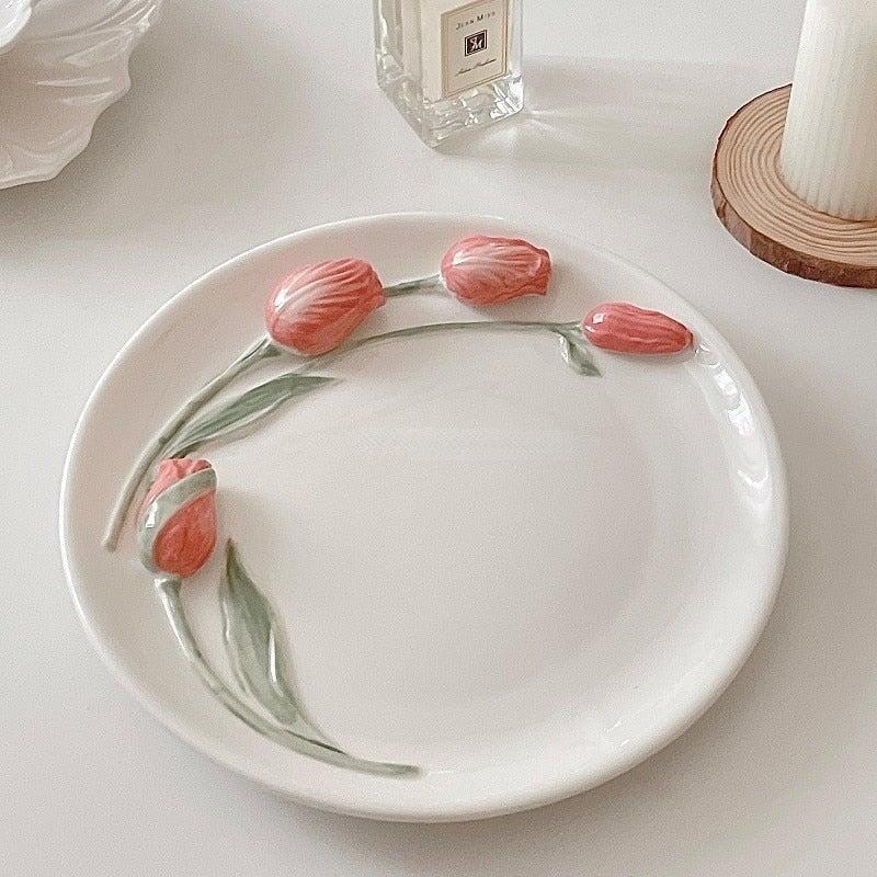 Assiette Dessert Motif Floral | Juno - Designix Assiette