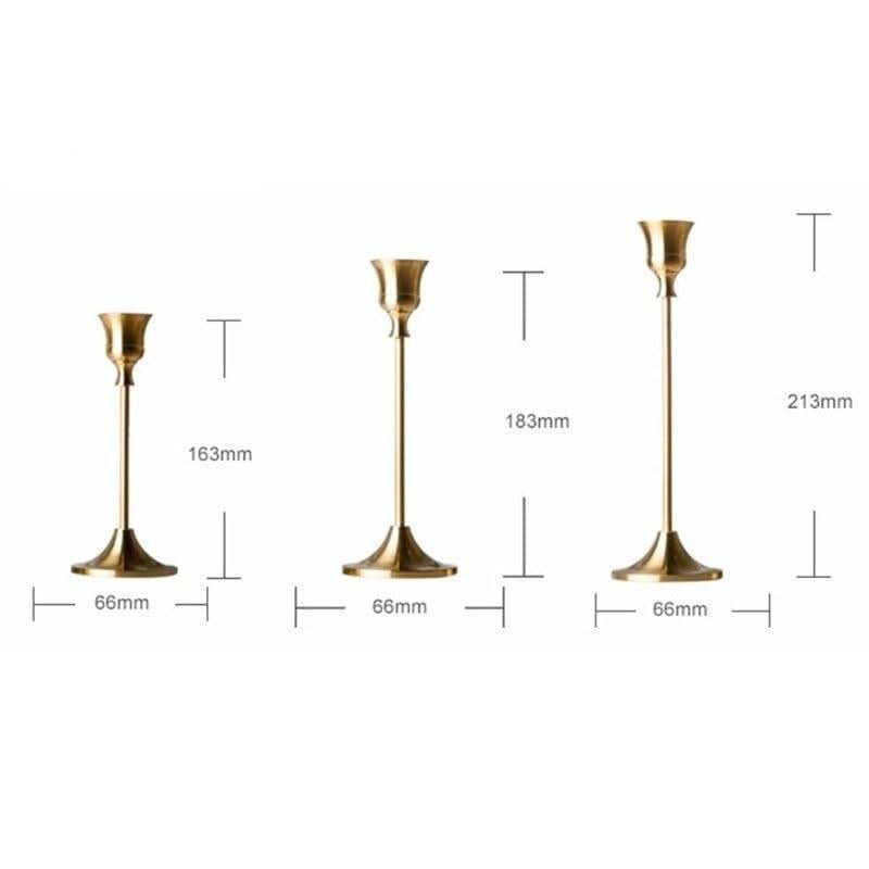 Bougeoir 3 Pièces | Lumière d'Or - Designix Bougeoirs Bronze