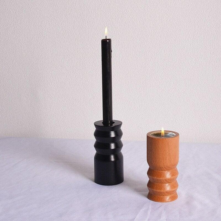 Bougeoir Bois | Étincelle d'Ambiance - Designix Bougeoirs 10.5 x 5.5 cm | Blanc