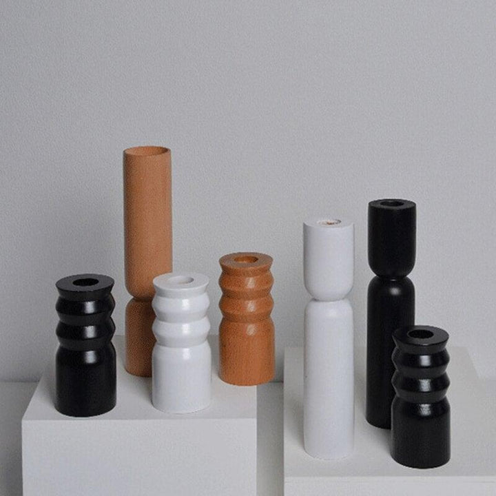 Bougeoir Bois | Étincelle d'Ambiance - Designix Bougeoirs 10.5 x 5.5 cm | Blanc