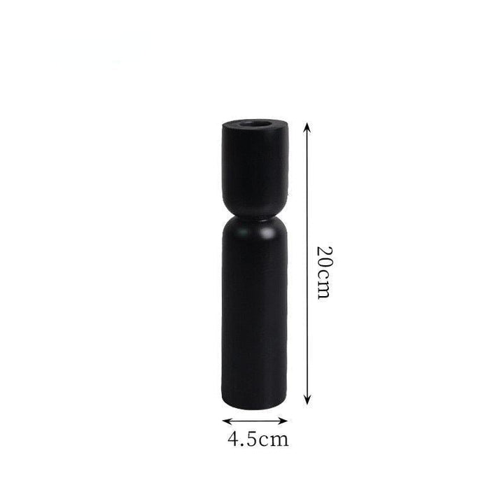 Bougeoir Bois | Étincelle d'Ambiance - Designix Bougeoirs 20 x 4.5 cm | Noir