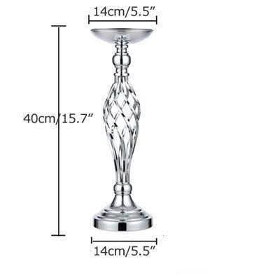 Bougeoir Pilier | Étincelle Moderne - Designix Bougeoirs 1 Pièce / 40 x 14 cm / Argent