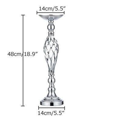 Bougeoir Pilier | Étincelle Moderne - Designix Bougeoirs 1 Pièce / 48 x 14 cm / Argent