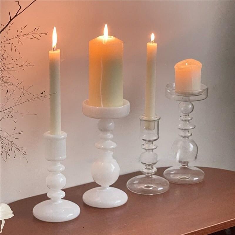 Bougeoir Verre | Lumino - Designix Bougeoirs 16 x 9.5 cm / Blanc