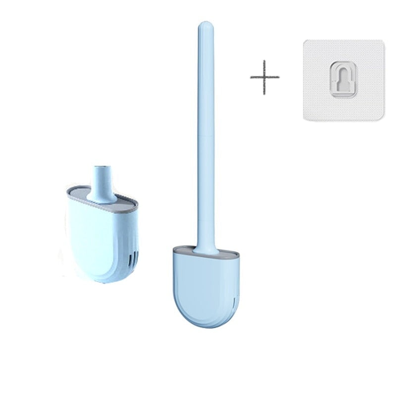 Brosse WC Silicone Plate | Swift Cleanse | Designix - Brosse WC Bleu   - https://designix.fr/